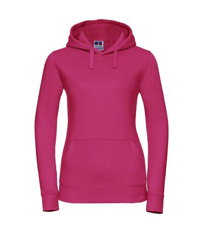 Womens/ladies authentic hoodie fuchsia Russell