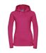 Womens/ladies authentic hoodie fuchsia Russell