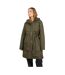 Parka Motif/style Zippé Femme Vert Kaki Brave Soul-1
