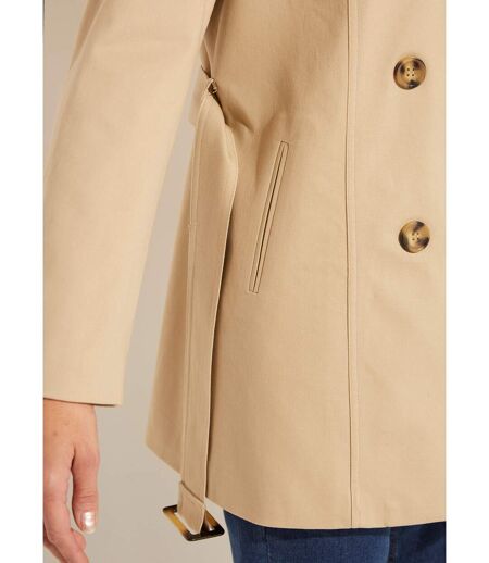 Trench court double boutonnage uni col pointu