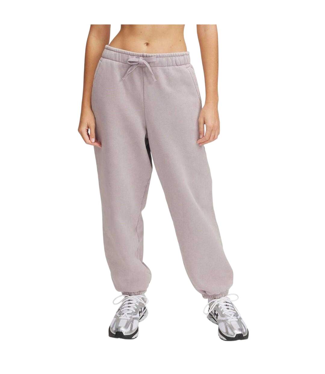 Womens/ladies Icon Fleece Joggers Grey Under Armour-1