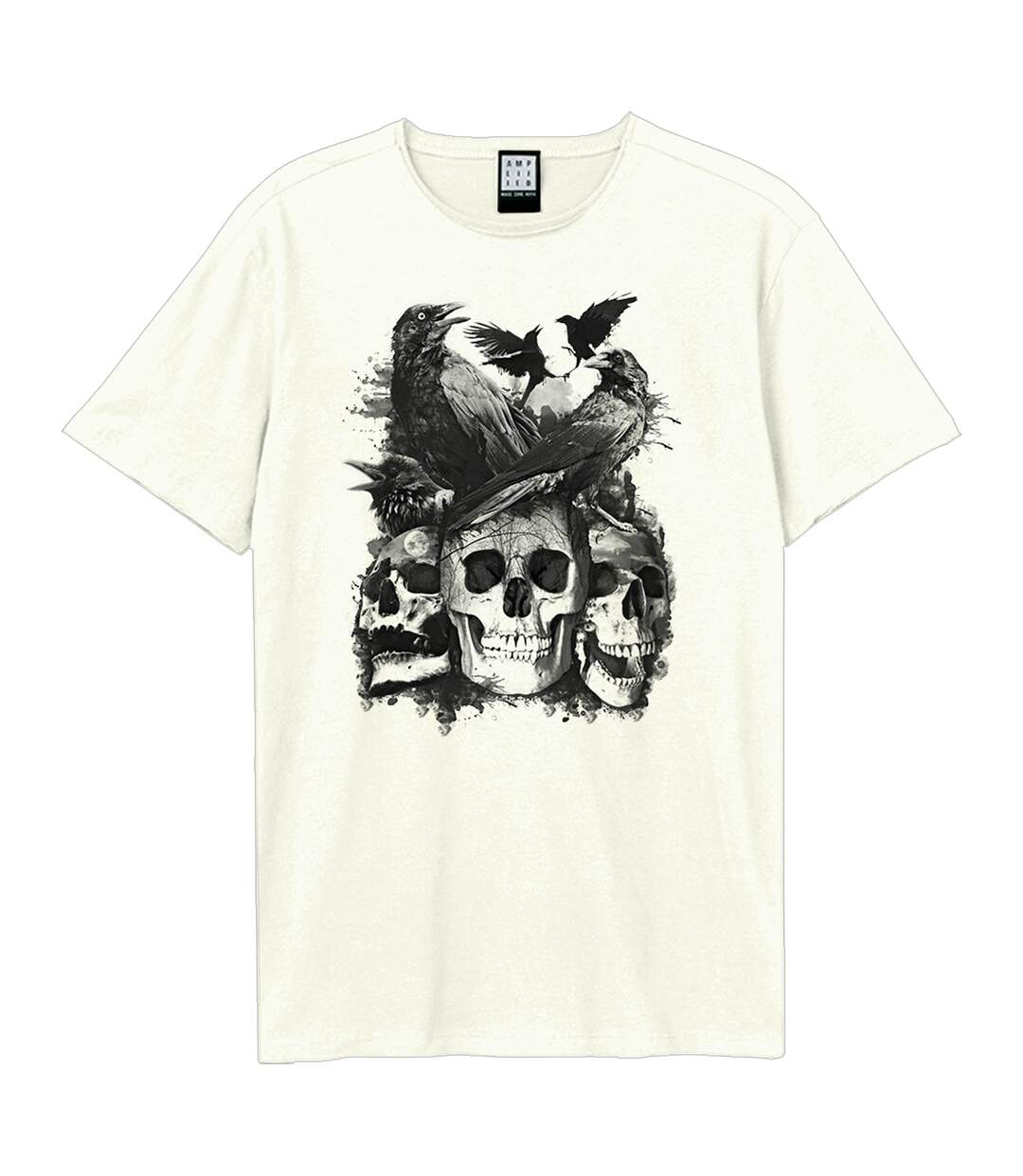 Unisex Adult Crows And Darkness T-shirt Vintage White Amplified-1