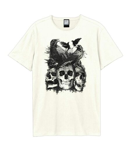 Unisex Adult Crows And Darkness T-shirt Vintage White Amplified