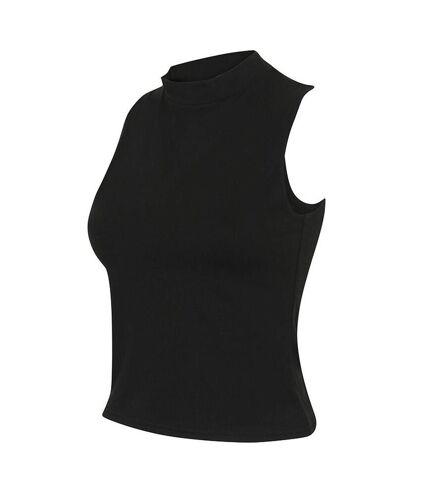 Skinni Fit Womens/Ladies High Neck Crop Sleeveless Vest Top (Black) - UTRW5494