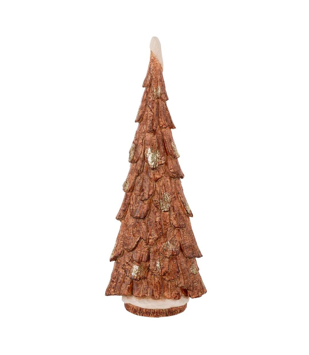 Sapin Déco en Résine Imitation Bois 46cm Marron-1