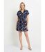 Robe courte taille nouée, fleurs brodées-1