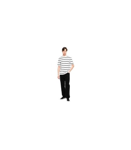 Mens Taut Striped Cotton Regular T-shirt White Boss