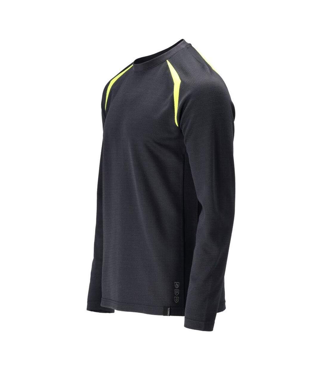 T-shirt Manches Longues Accelerate Multisafe Homme Bleu Marine Foncé Jaune Fluo Mascot-3