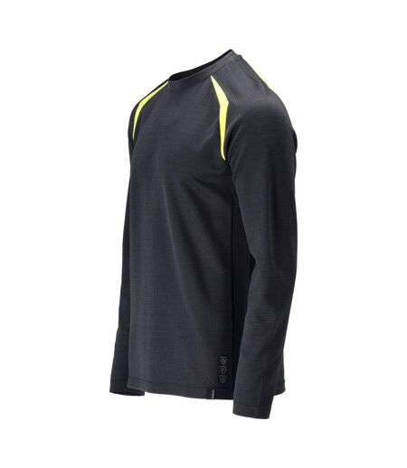 T-shirt Manches Longues Accelerate Multisafe Homme Bleu Marine Foncé Jaune Fluo Mascot