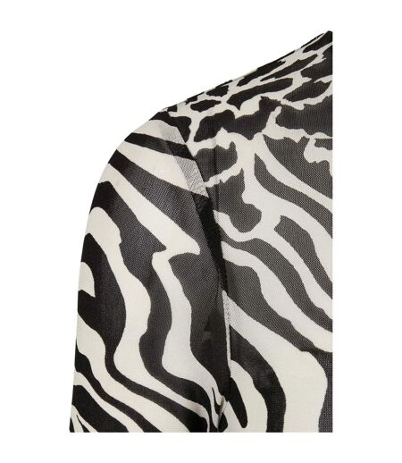 Haut Manches Longues Motif/style Imprimé Intégral Femme Blanc Noir Urban Classics