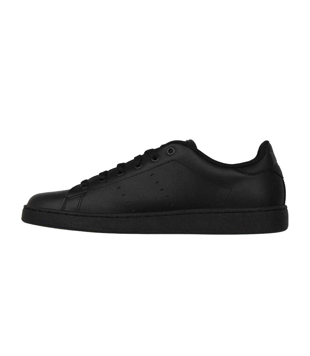 Mens Leather Flat Trainers Black Lonsdale-3