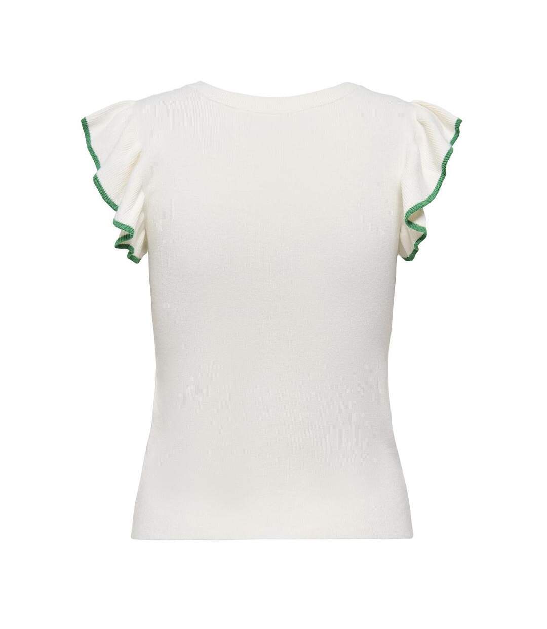T-Shirt blanc/vert femme jdy adele-2