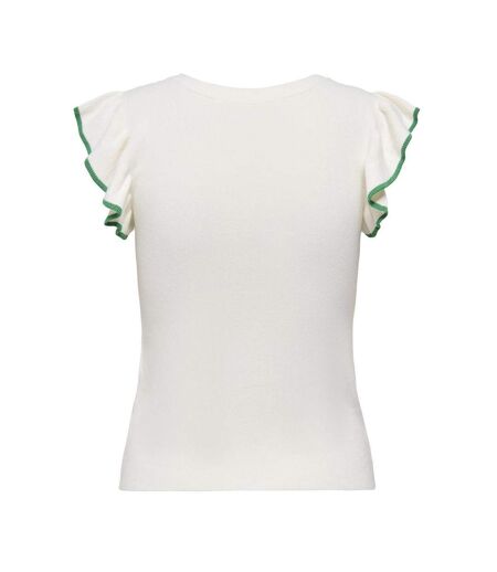 T-Shirt blanc/vert femme jdy adele