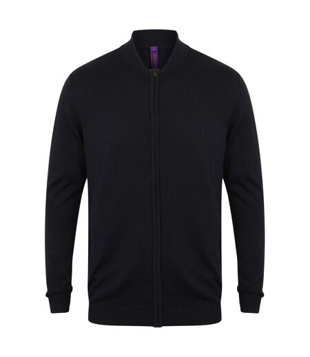 Henbury Unisex Knitted Bomber Jacket (Navy) - UTPC2959