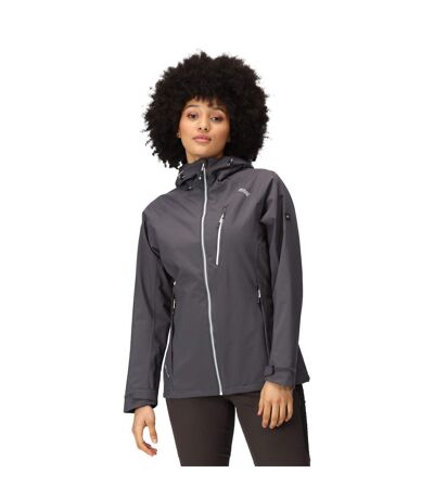 Womens/ladies Birchdale Shell Waterproof Jacket Seal Grey White Regatta