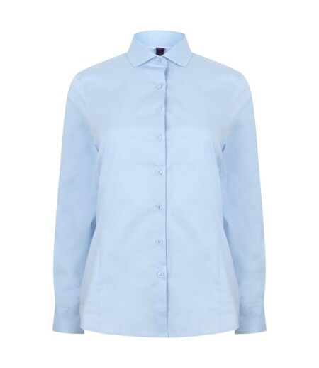 Henbury Womens/Ladies Long Sleeve Stretch Shirt (Light Blue) - UTRW6512