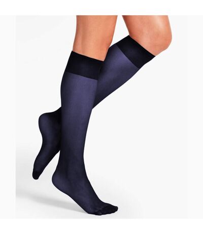 Silky Womens/Ladies Smooth Knit Knee Highs (2 Pairs) (Navy) - UTLW251