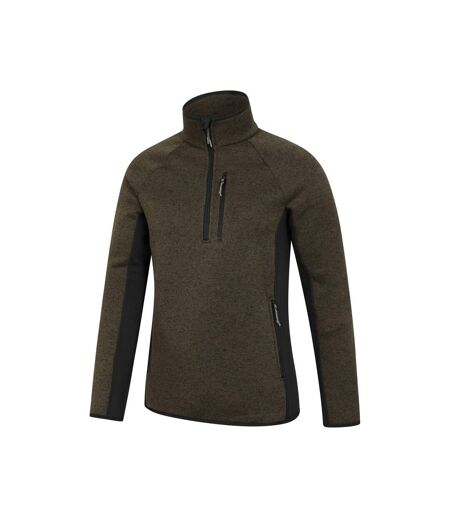 Mens Treston Fleece Top Khaki Green Mountain Warehouse