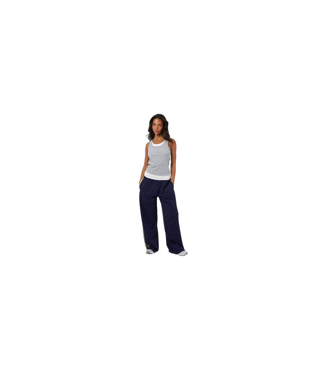 Débardeur Sans Manches Motif/style Superposé Femme Gris Blanc Brave Soul-1