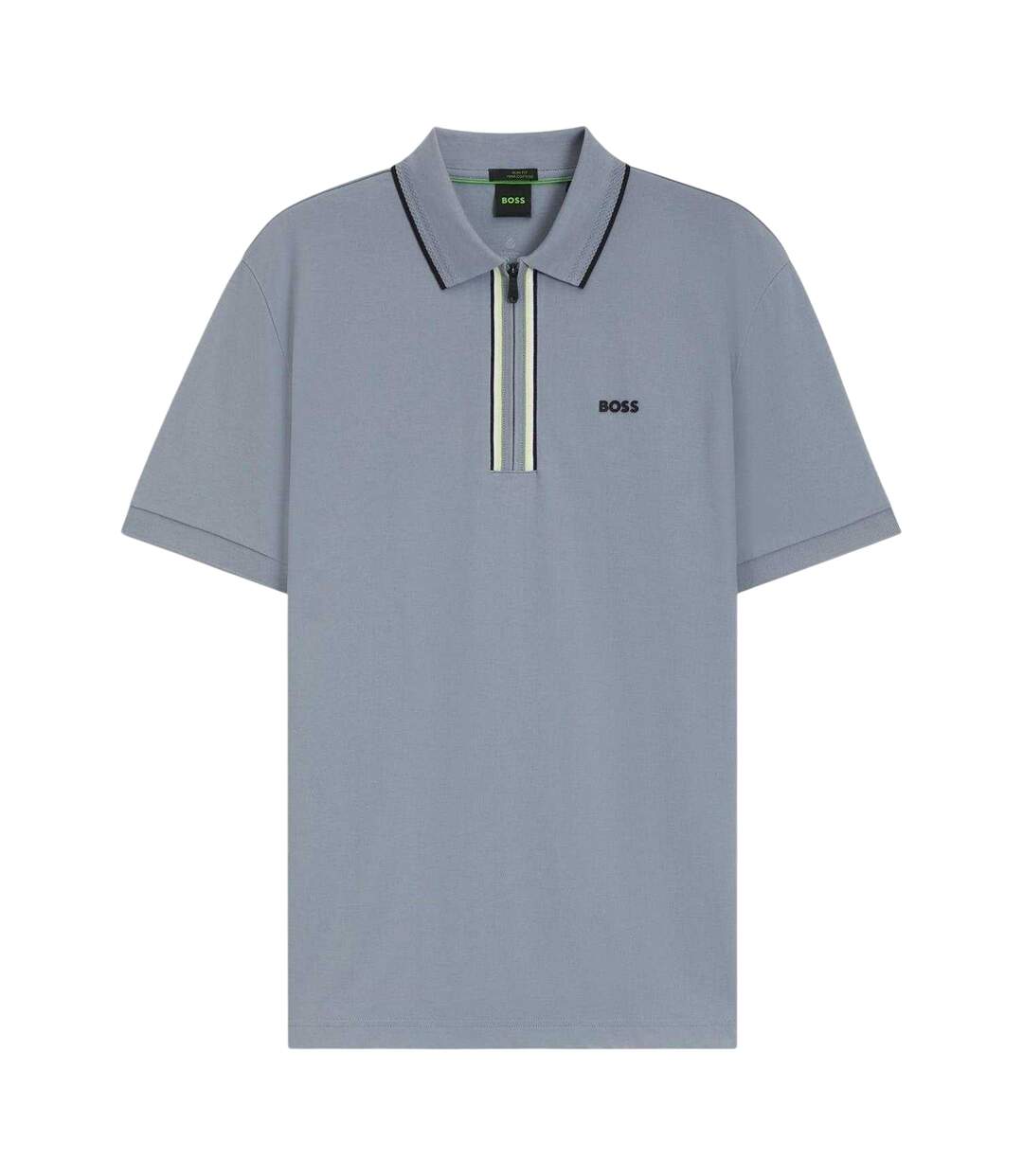 Mens Philix Quick Dry Short-sleeved Polo Shirt Dark Grey Boss-1