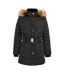 Womens/ladies Waterproof Puffer Jacket Black Firetrap-1