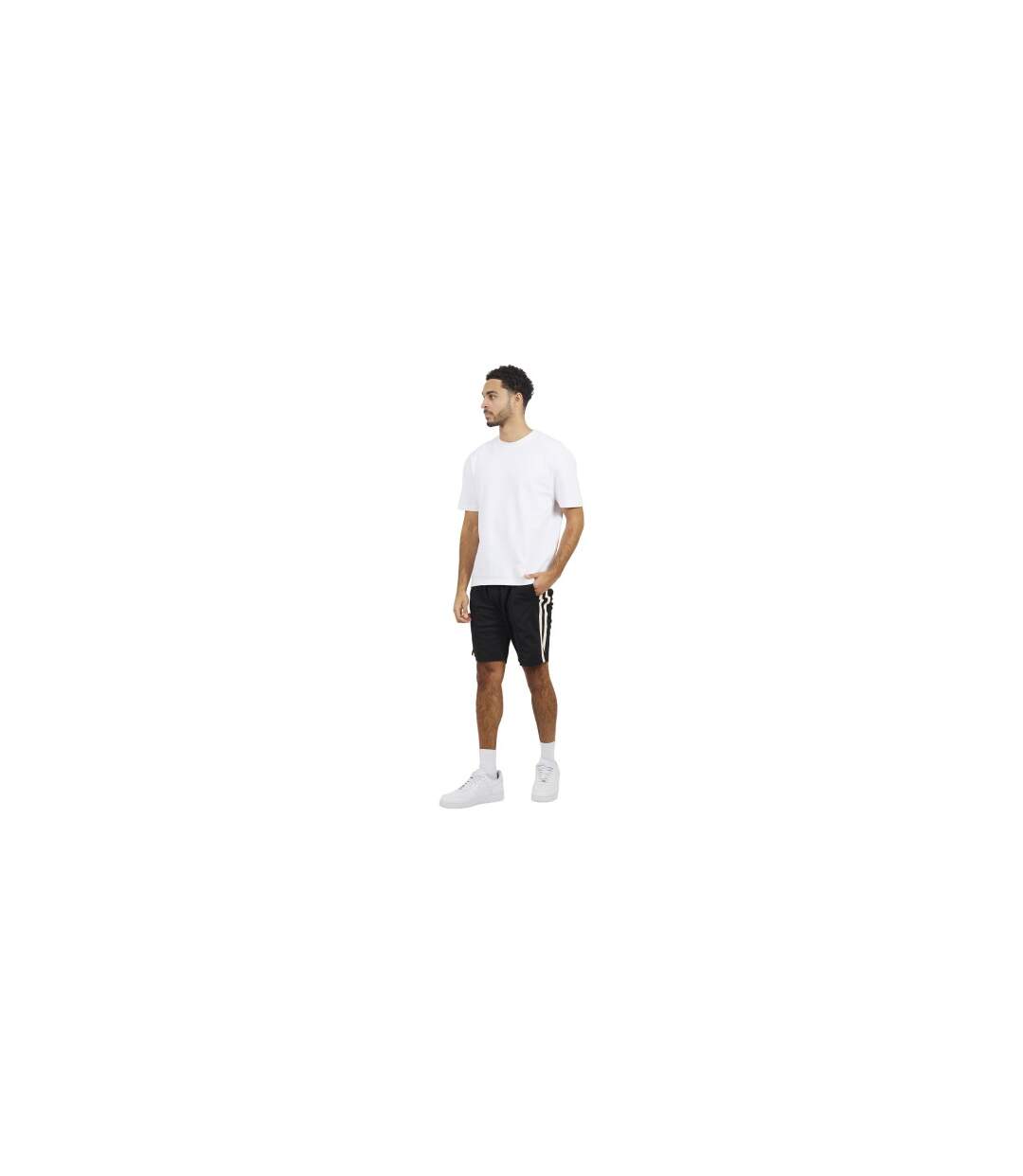 Mens Knitted Tape Shorts Jet Black Brave Soul-1