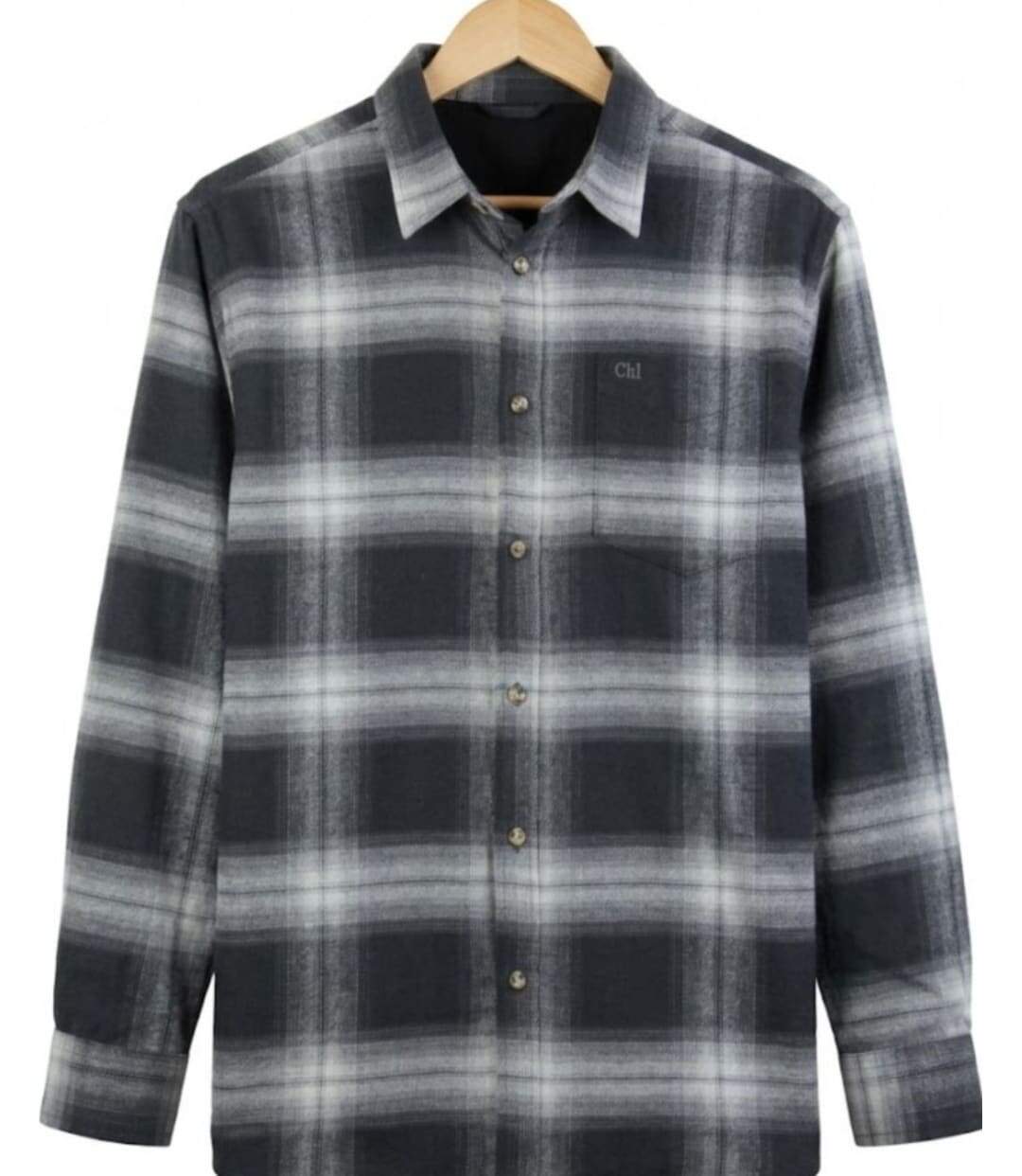 CHALLENGER BRONX — Chemise à carreaux manches longues flanelle noir/gris : la chaleur urbaine et sobre-5