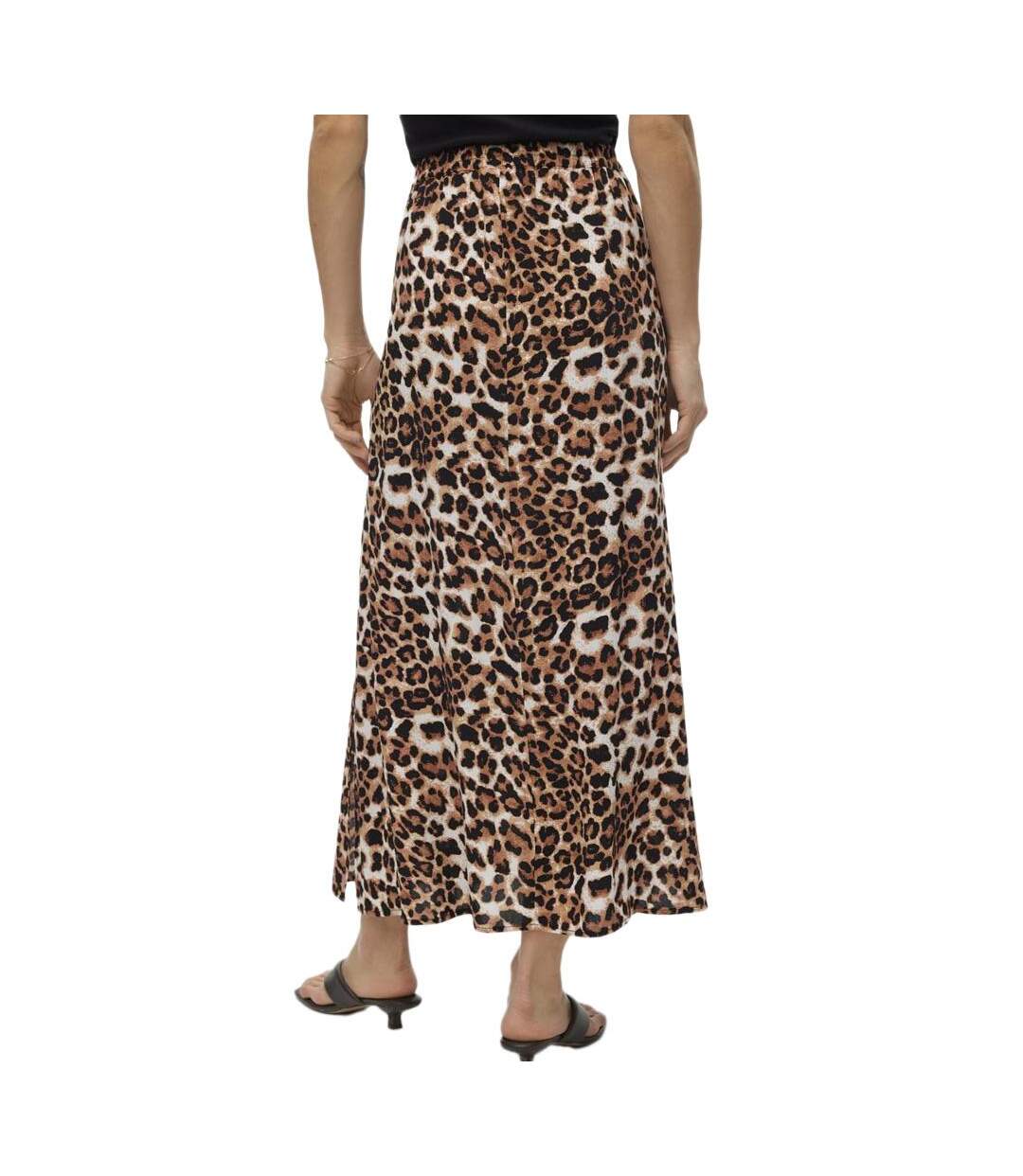 Jupe longue léopard  femme vero moda joy maxi - l-2