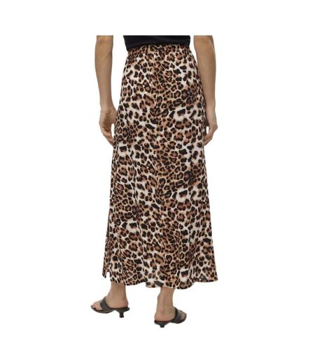 Jupe longue léopard  femme vero moda joy maxi - l