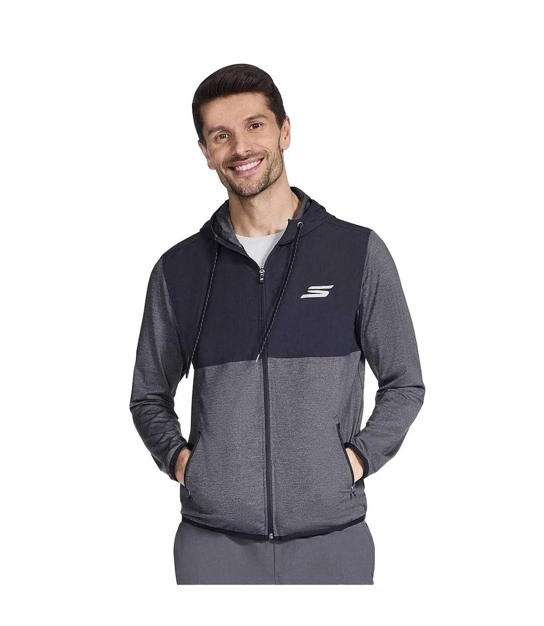 Veste À Capuche Homme Noir Anthracite Skechers-2
