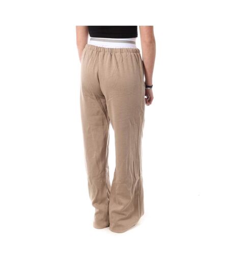 Pantalon fluide beige femme monday premium wide - l