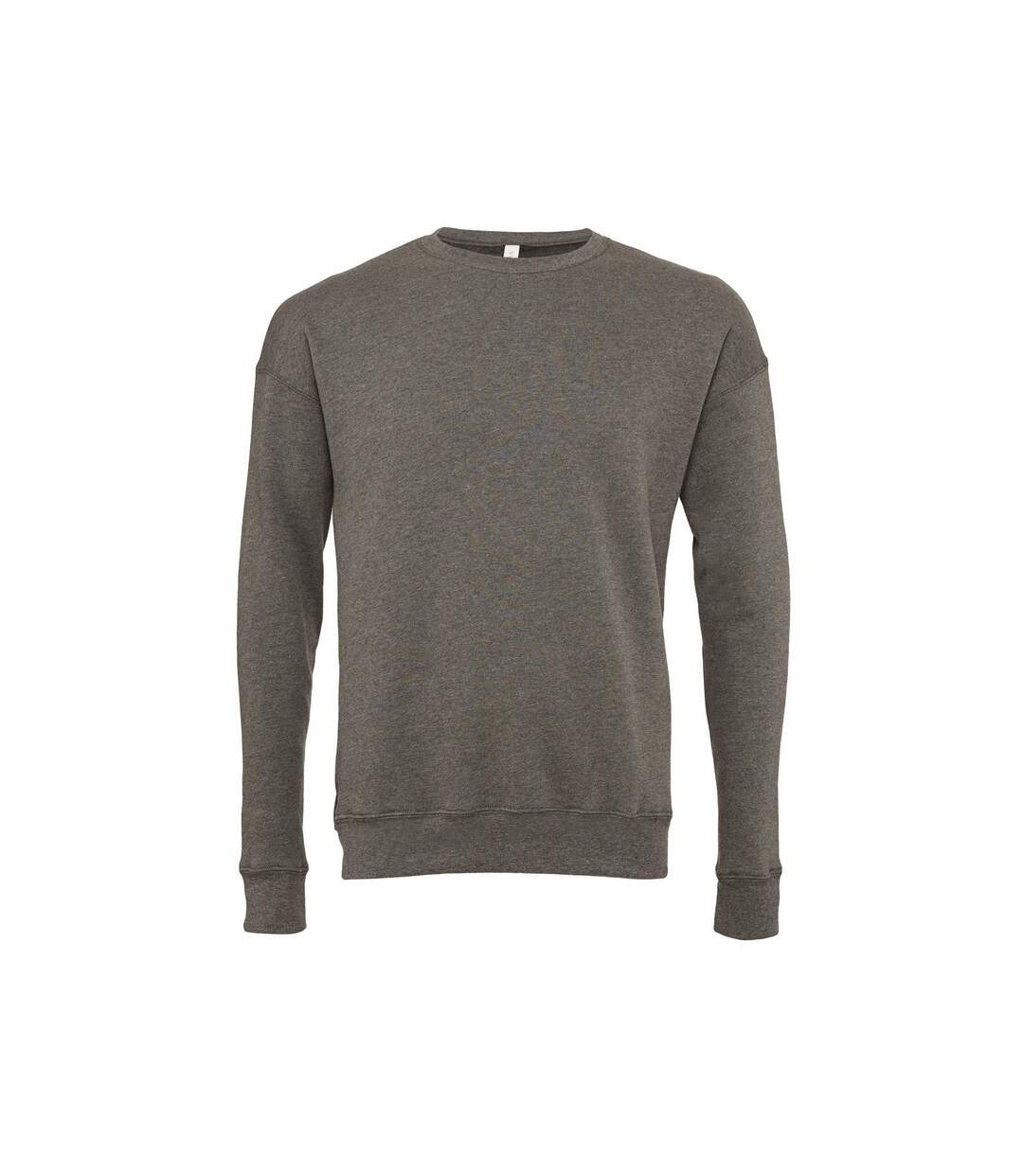 Unisex adult fleece drop shoulder sweatshirt grey heather Bella + Canvas-1