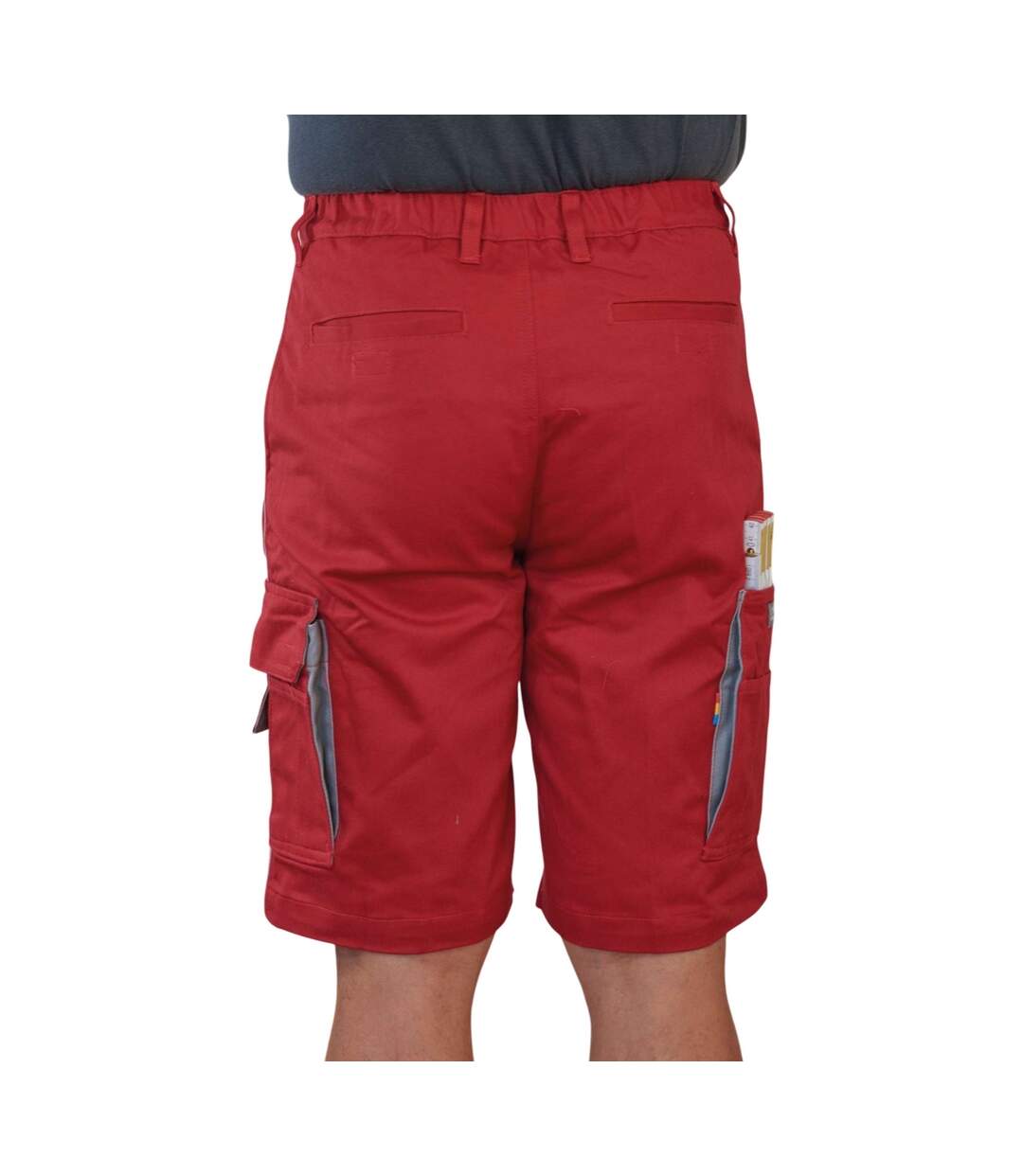 Short De Travail Adulte Rouge Gris Carson Contrast-2