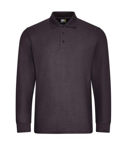 PRO RTX Mens Pro Pique Long-Sleeved Polo Shirt (Charcoal)