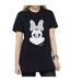 Disney Femmes/Ladies - Minnie Mouse - T-shirt boyfriend en coton avec illusion de miroir (Noir) - UTBI35848-3