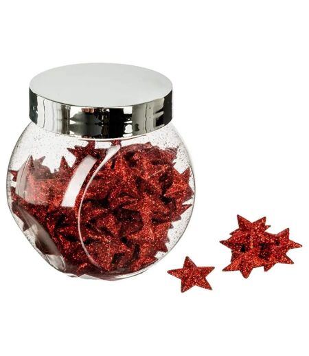 Lot de 100 Étoiles Déco Bocal 7cm Rouge
