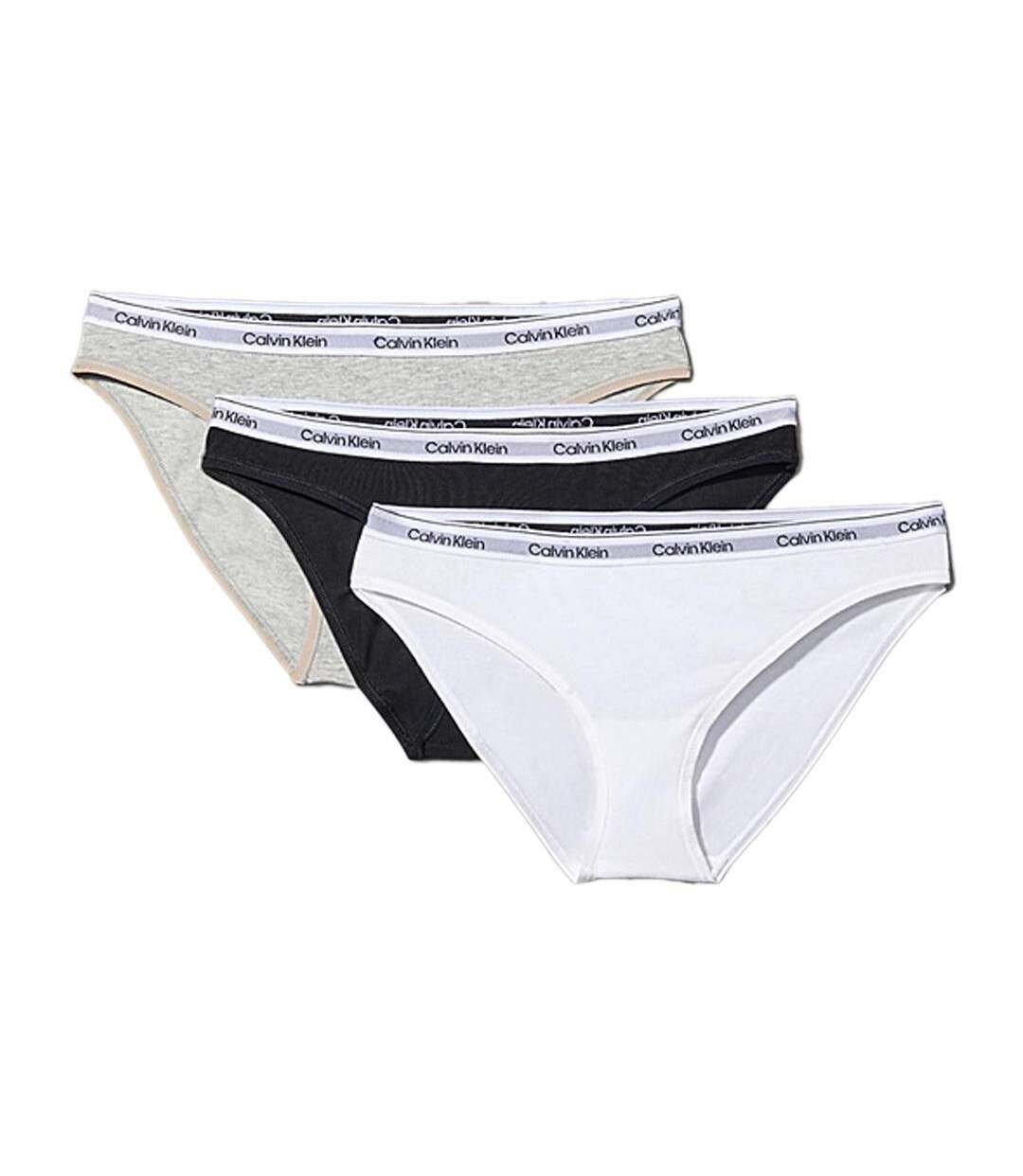 Sous vetement noir/gris/blanc femme calvin klein jeans bikini-1