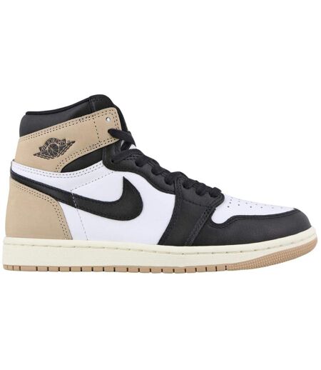 Womens/ladies Air Jordan 1 Retro Leather High Cut Trainers Brown Nike