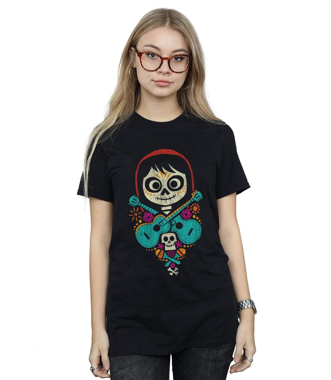 Disney - T-shirt COCO MIGUEL CROSSED GUITARS - Femme (Noir) - UTBI16544-2