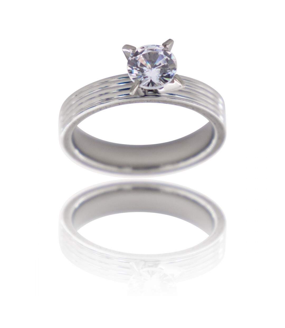 Bague Femme Acier Solitaire DIAMELA