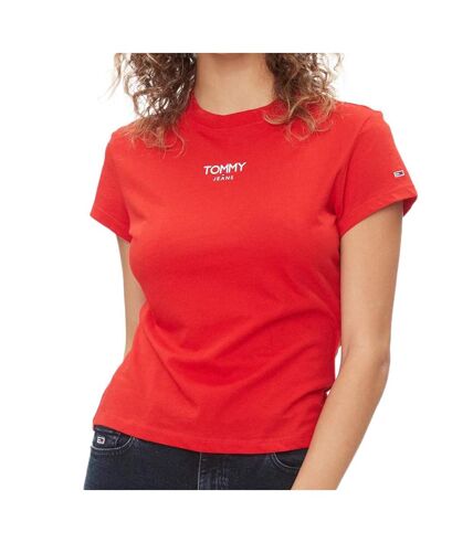 T-shirt Rouge Femme Tommy Hilfiger Essential - S