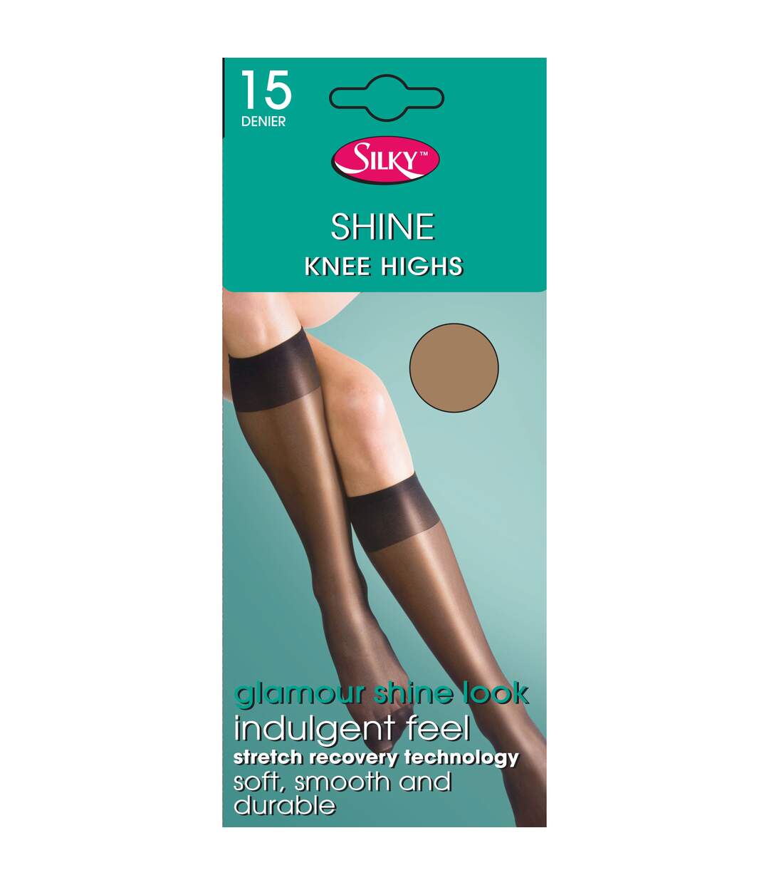 Shine mi-bas satinés 1 paire femme melon Silky