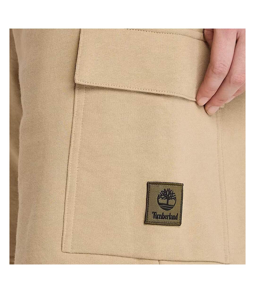 Short beige homme timberland badge cargo-2
