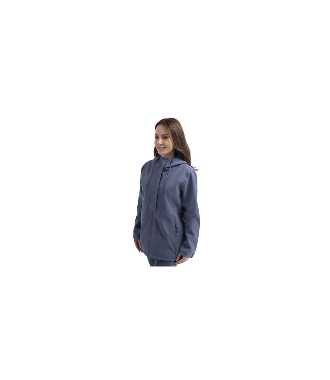 Veste Imperméable Unie À Capuche Jodie Femme Bleu De Gris Trespass-1