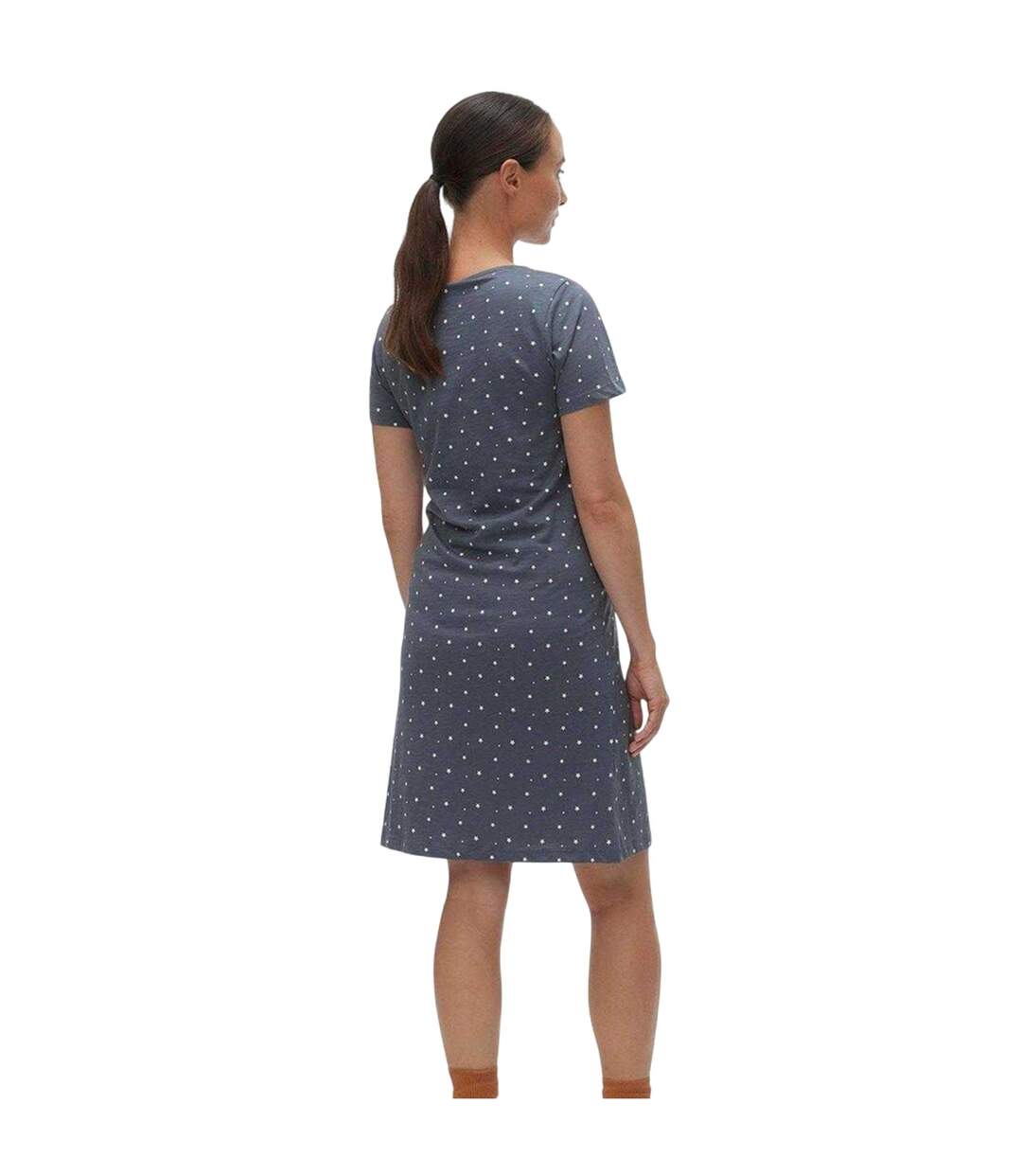 Womens/ladies Stars Jersey Maternity Nightdress Stormy Weather Mamalicious-3