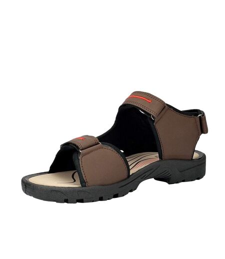 Sandales de sport à scratch homme marron PDQ