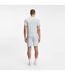 Mens Waffle Knit Structured Pyjama Top Open Blue Boss-3