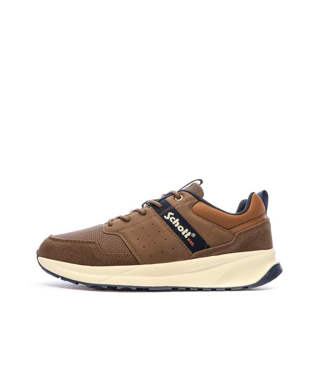 Baskets marron homme schott fugio cognac-1