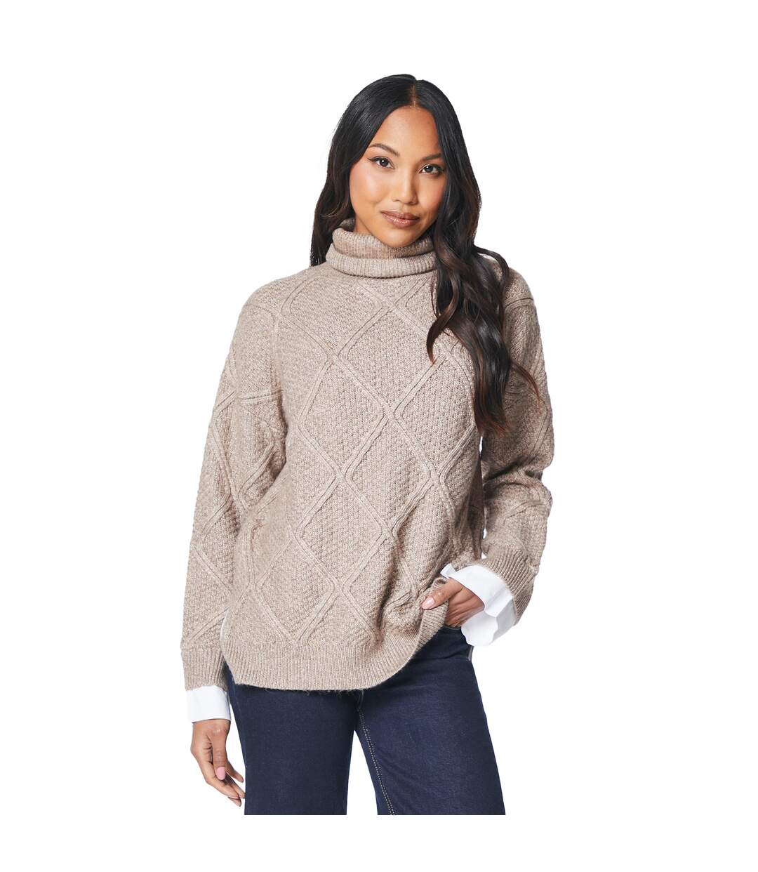 Pull femme brun-beige Principles