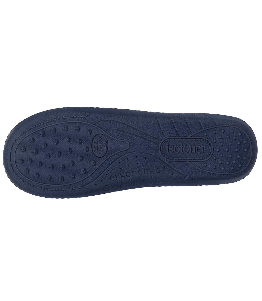 Isotoner Chaussons Mules femme microvelours semelle ergonomique, mousse à mémoire forme-5